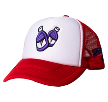 Load image into Gallery viewer, RED/WHITE TRUCKER HAT
