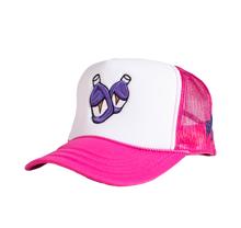 Load image into Gallery viewer, DARK PINK/WHITE TRUCKER HAT
