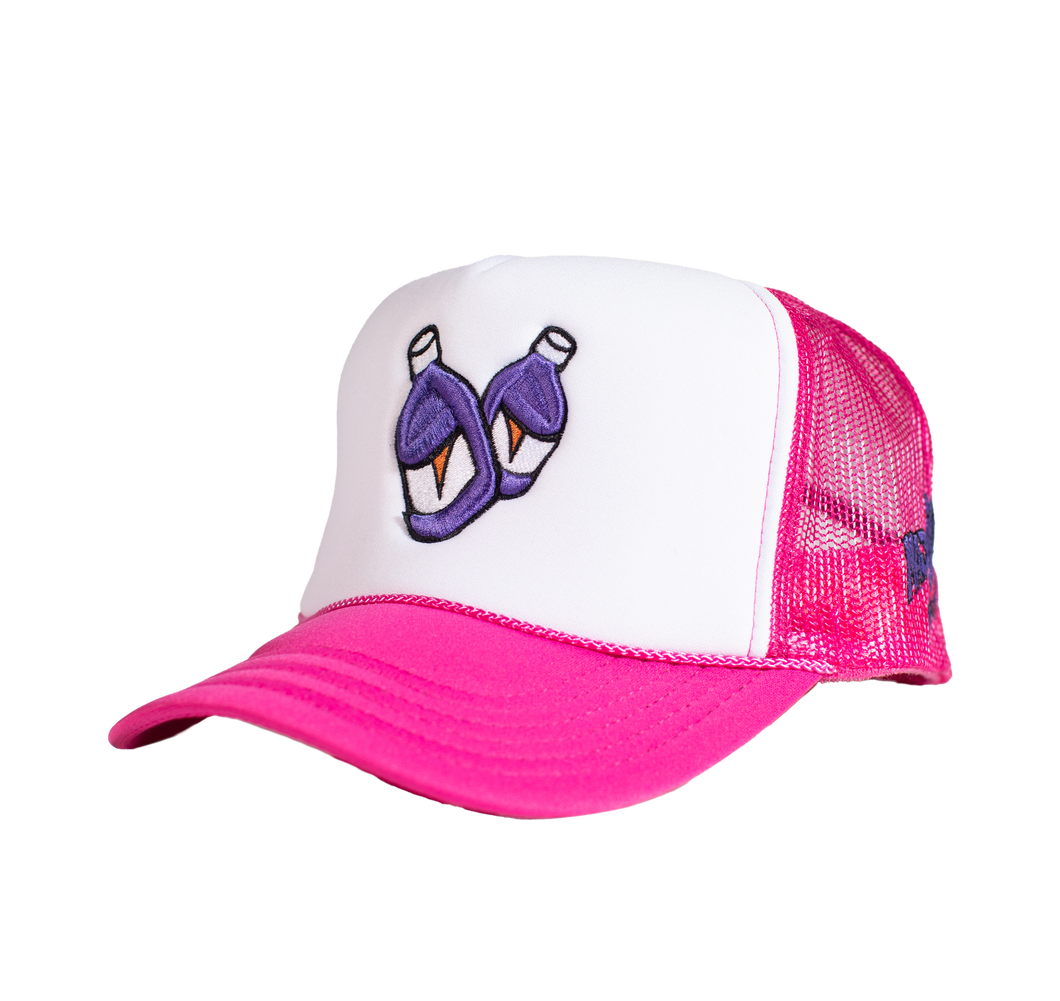 DARK PINK/WHITE TRUCKER HAT